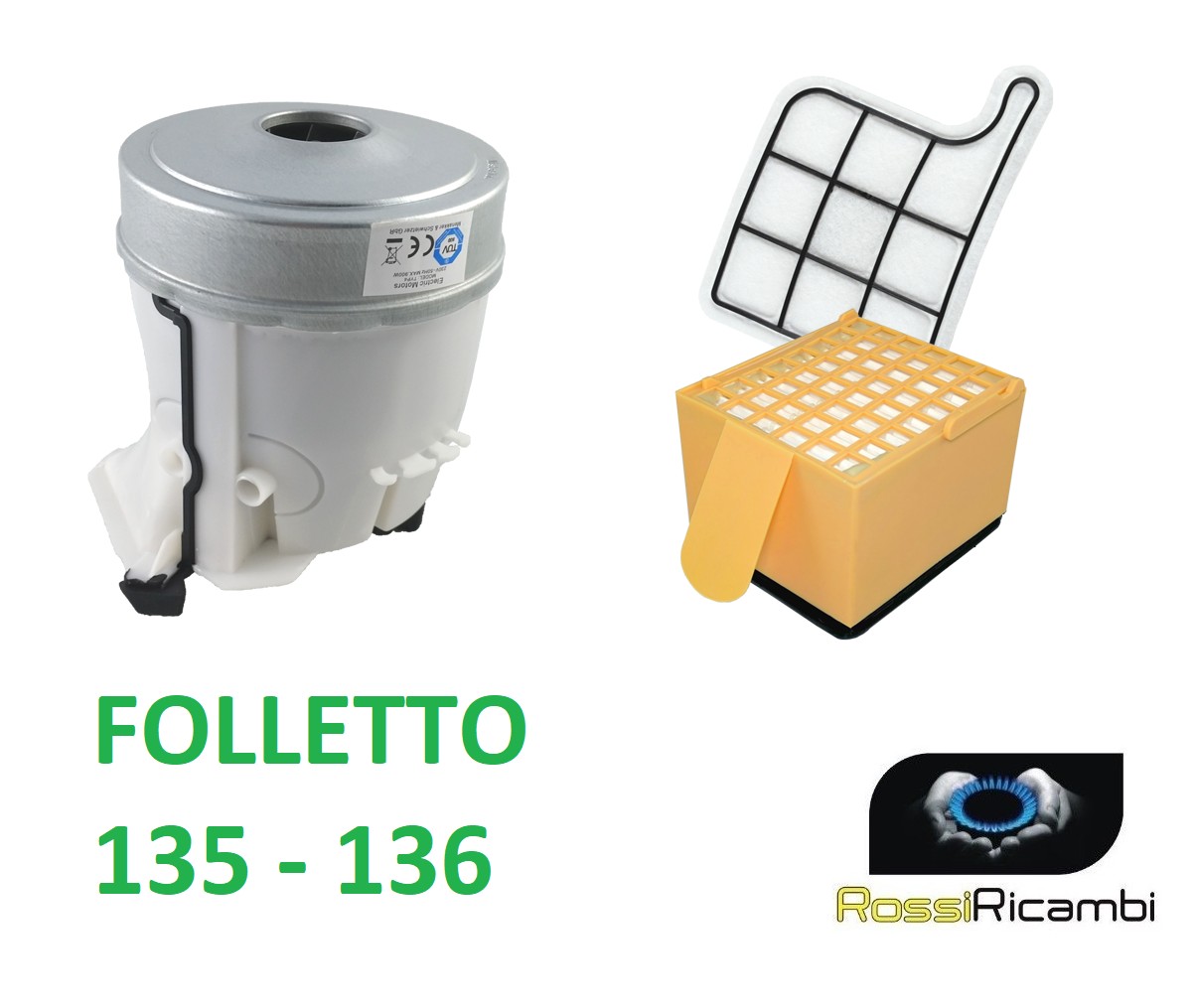 FILTRI HEPA GARANTITO MOTORE FOLLETTO VK135 VK136 CERTIFICATO 900W TUV